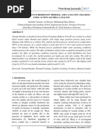 Petroleum Journals: Pyrolysis of Vacuum Residue by Thermal and Catalytic Cracking Using Active Alumina Catalyst