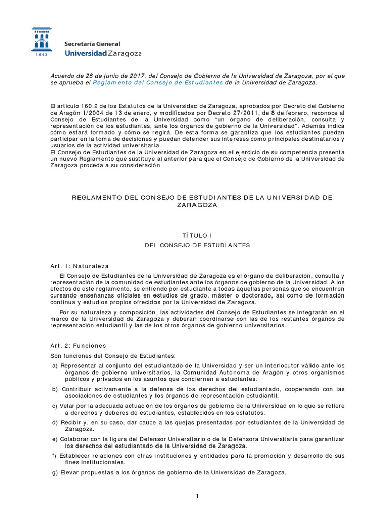 Reglamento - 2017 Consejo de Estudiantes | PDF | Votación | Quórum