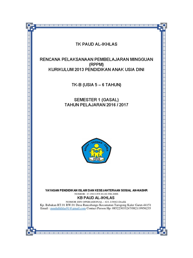 Rppm Tk B 5 6 Tahun K13 Semester 1