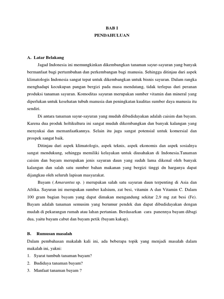 Laporan Bayam