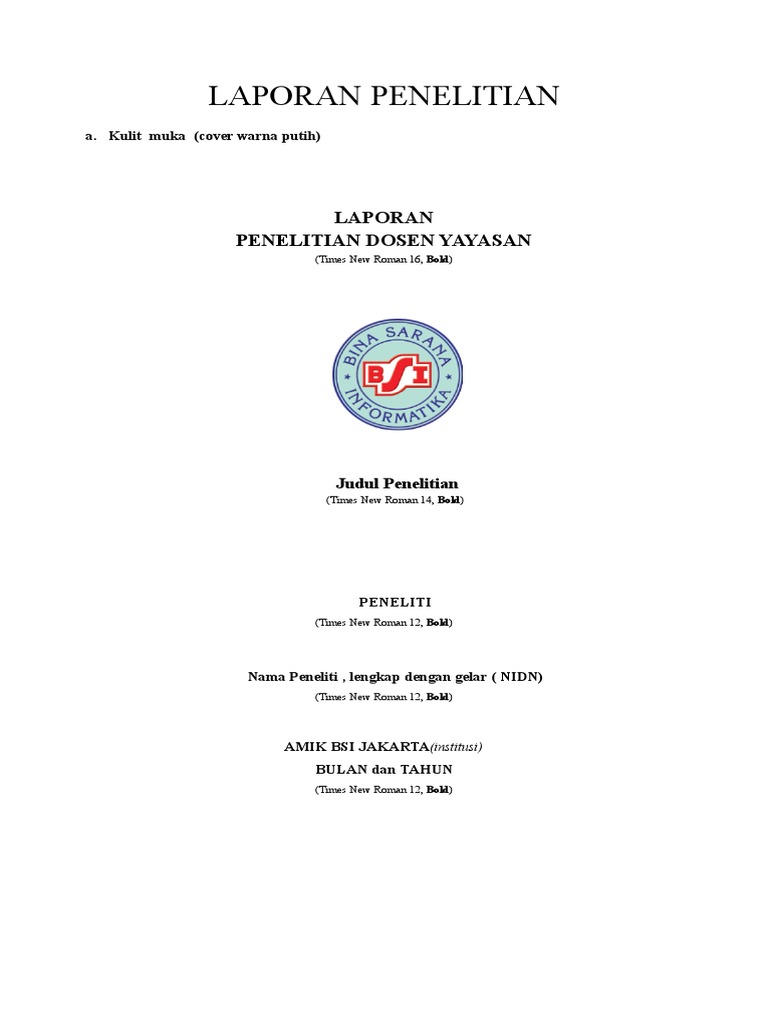 Format Laporan Penelitian Dosen | PDF | Seni