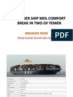 CONTAINER SHIP MOL COMFORT BREAKS IN TWO OFF YEMEN