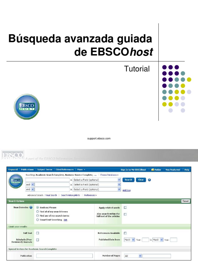 Tutorial de Búsqueda Avanzada EBSCOhost | PDF | Point and Click ...
