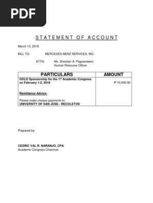 Statement of Account
