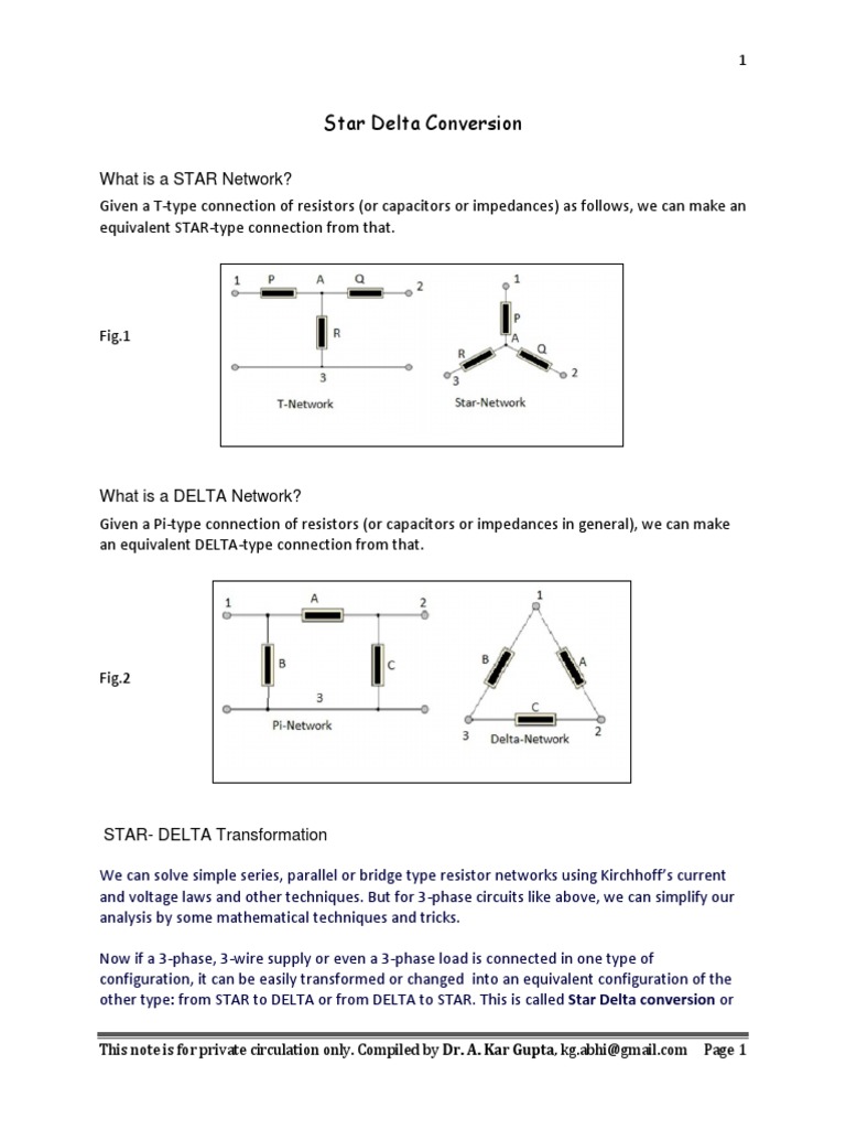 Star Delta Transformation PDF | PDF | Electrical Impedance | Electrical ...