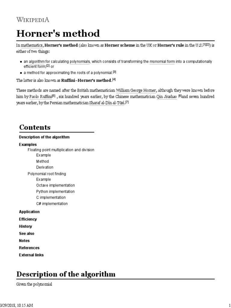 Horner's Method | Polynomial | Arithmetic