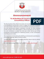 Announcement: To All Building & Construction Consultancy Offices