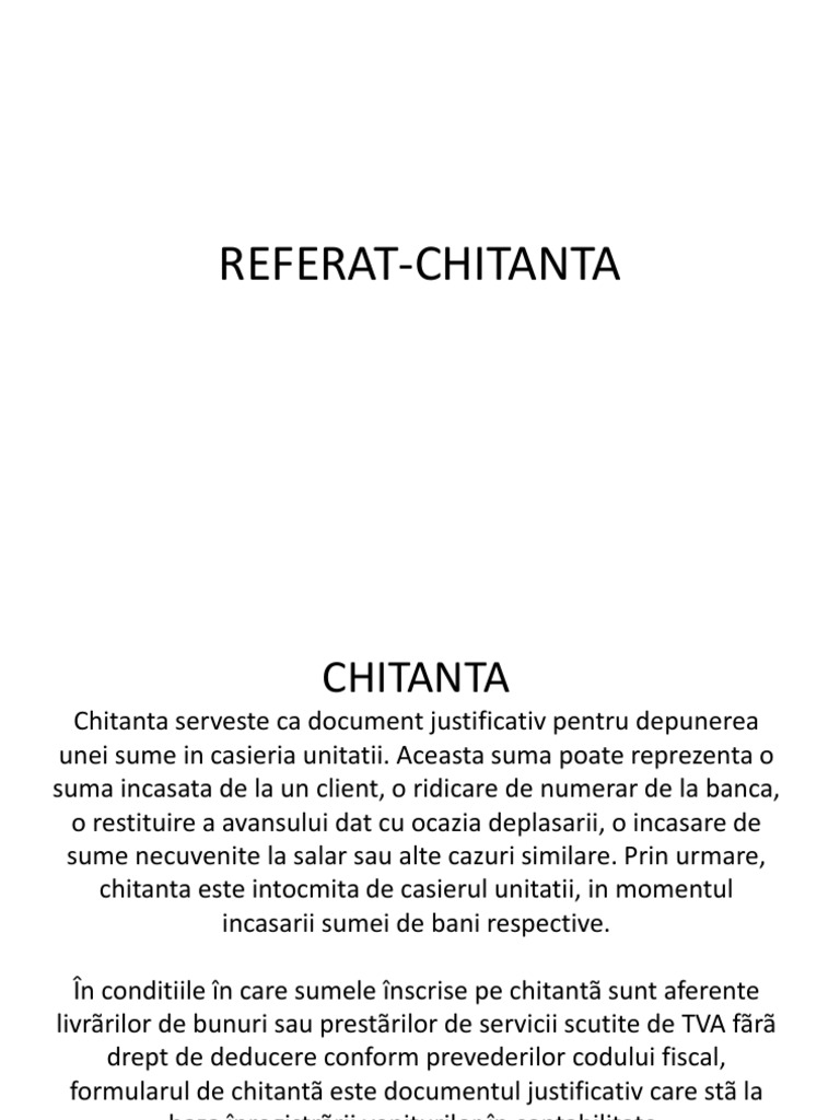 Referat Chitanta | PDF