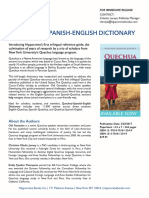 Quechua-Spanish-English Dictionary Press Release