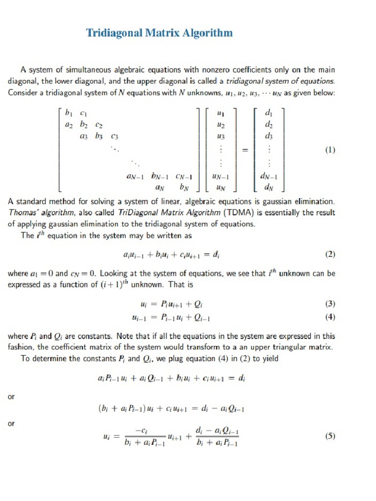 Thomas Algorithm | PDF