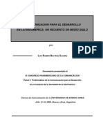 Beltrán - 2005 - La Comunicación Para El Desarrollo en América Latina