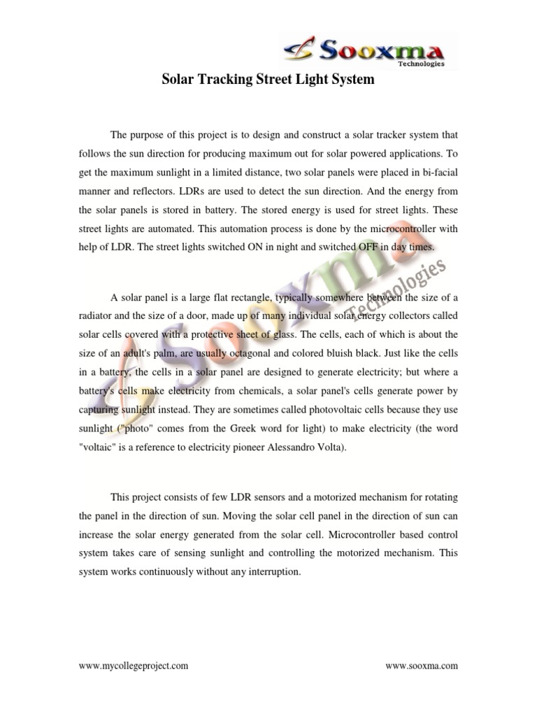 SET-163. Solar Tracking With Street Light System | PDF | Solar Cell ...