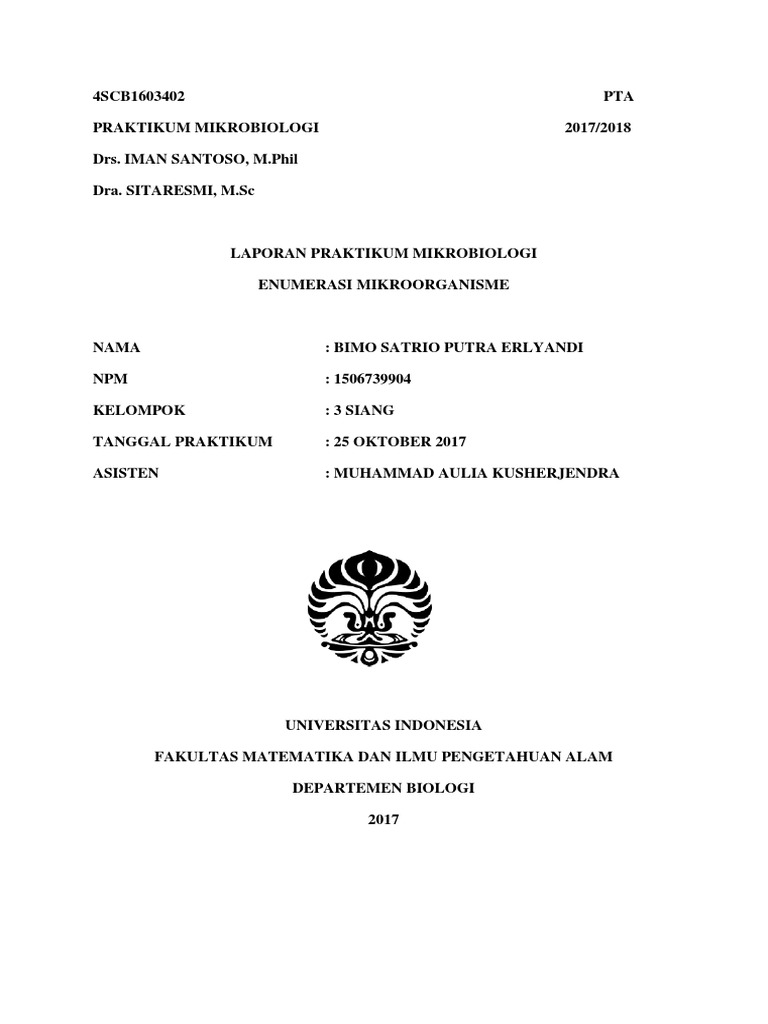 Laporan Enumerasi Mikroorganisme