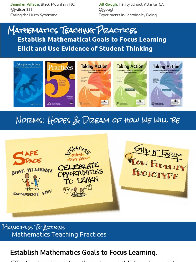 NCTM inar Establish Mathematical Goals To Focus Learning Elicit