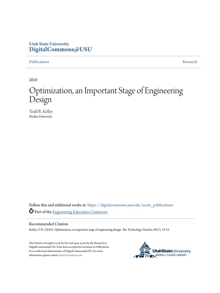 Optimization An Important Stage of Engineering Design | PDF ...