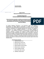 Resolución y lista de funcionarios sancionados por Panamá