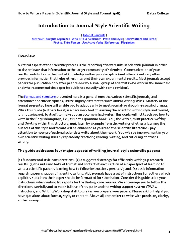 journal paper writing format
