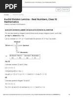 Euclid Division Lemma - Real Numbers, Class 10 Mathematics - EduRev