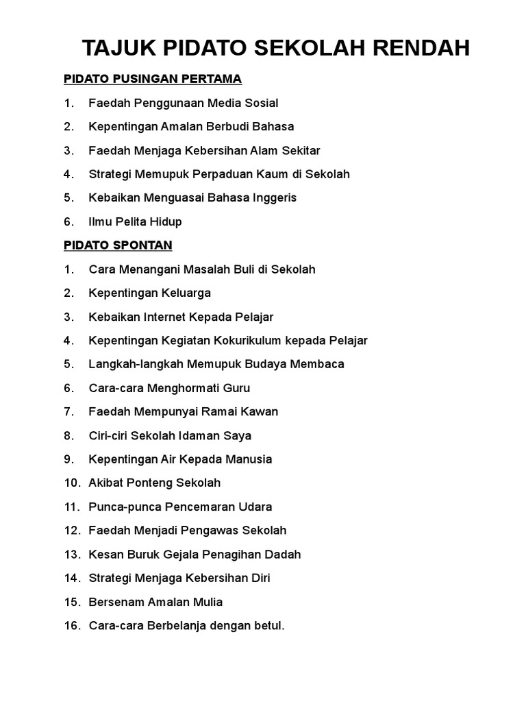 Teks Syarahan Bahasa Melayu Sekolah Menengah - Syarahan adalah jenis