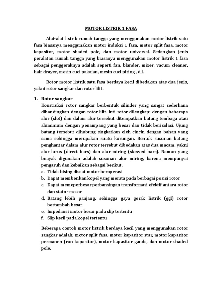  motor  listrik  1 fasa pdf 
