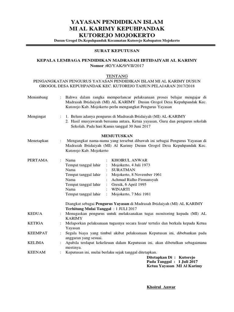Sk Pengurus Pdf