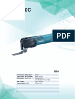 Multi Tool: Continuous Rating Input Strokes Per Minute (SPM) Dimensions (L X W X H) Net Weight Power Supply Cord