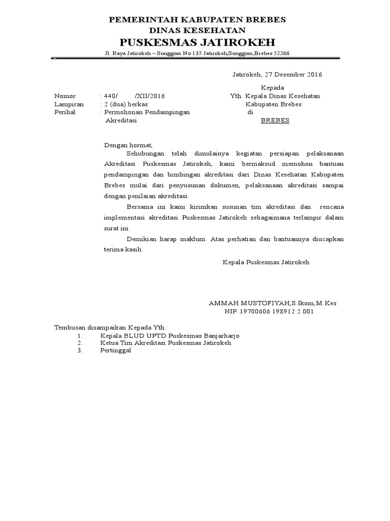 Surat Permohonan Pendampingan