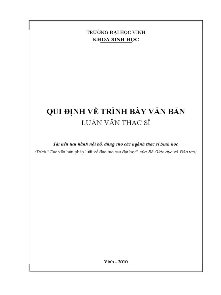 Qui Dinh Trinh Bay Luan Van Thac Si 100904082256 | PDF