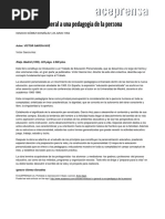 Blurb - Introduccion General A Una Pedagogia de La Persona