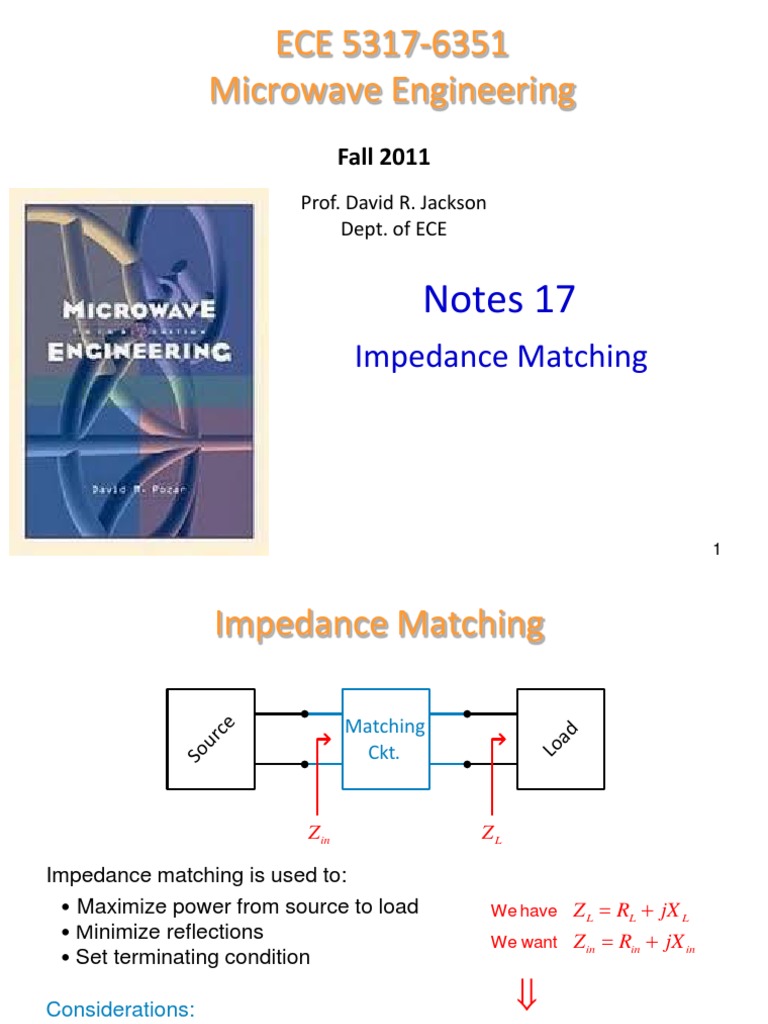 Notes 17 - Impedance Matching | PDF | Electrical Impedance ...