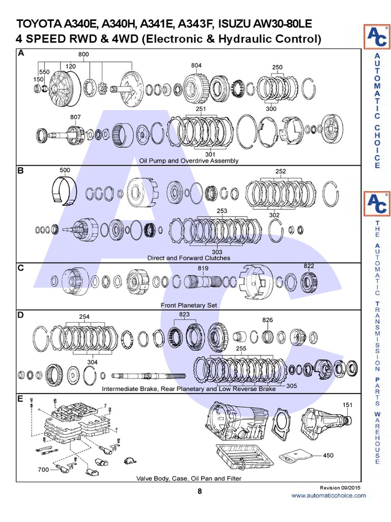 TOYOTA A340E オートマチック修理書 1985年（A340 Series Automatic  