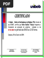 Certificado Membro CIPA - Grupo Mega Segurança Do Trabalho