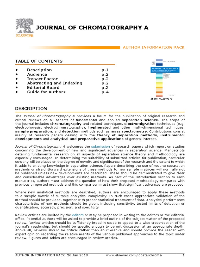 Journal of Chromatography A PDF Open Access Publishing