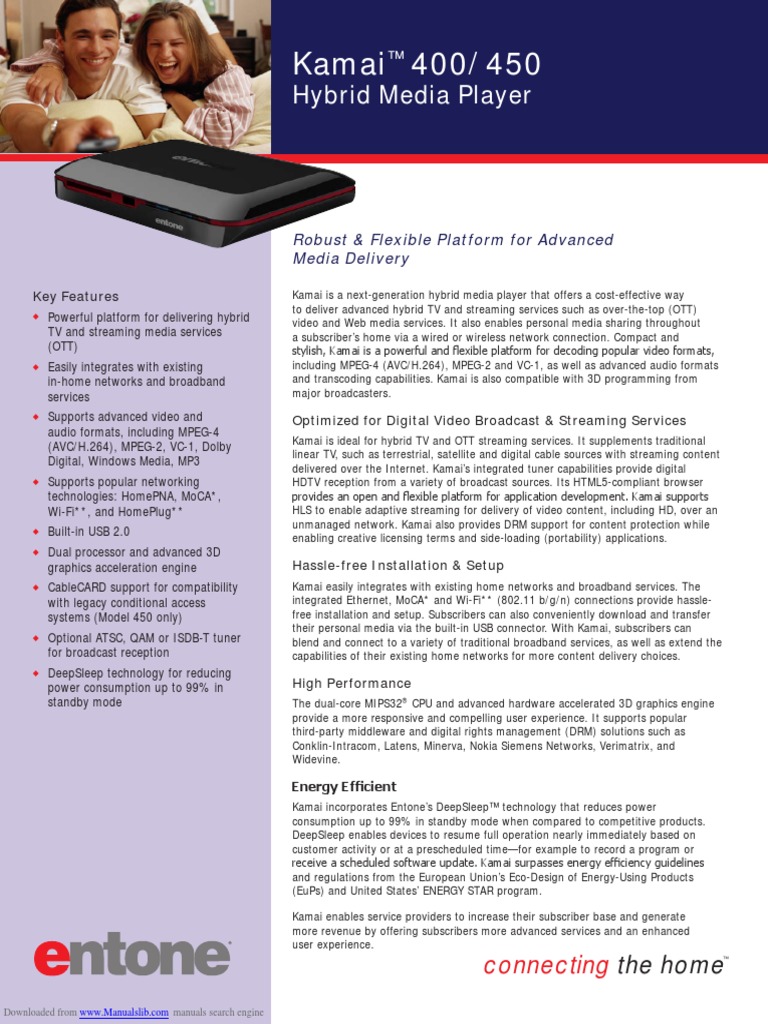 Entone Kamai 400 Specification Sheet | PDF | Streaming Media | High ...