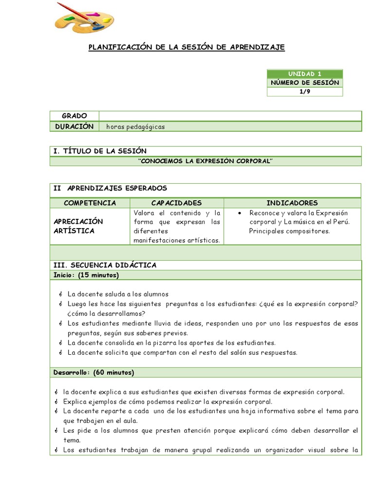 SESIÓN DE APRENDIZAJE 2do - Arte | PDF | Bailes | Maestros