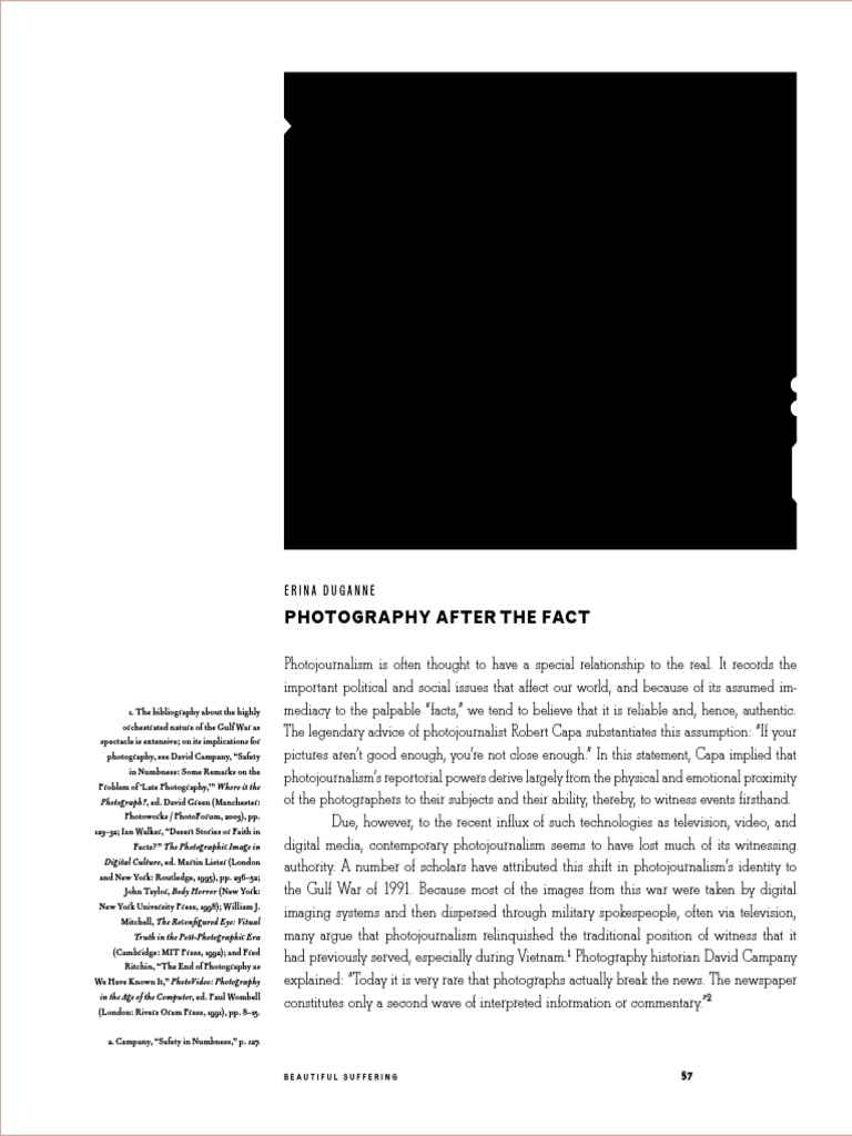 Erina Duganne, Photography After The Fact PDF PDF Camera Photograph
