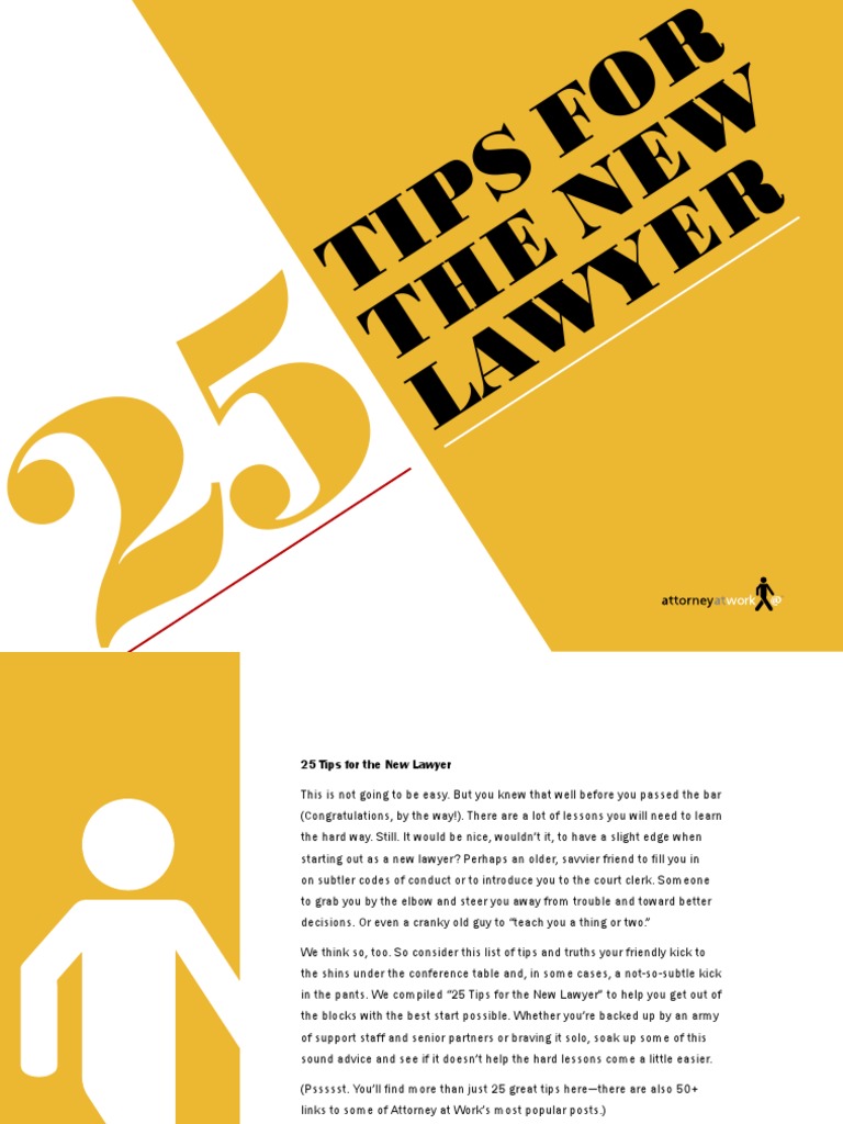 25 Tips For The New Lawyer PDF Applied Ethics Practice Of Law