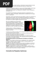 A Ocorrência de Uma Reação Química é Indicada Pelo Aparecimento de Novas Substâncias