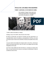 Primer Artículo de Luis Emilio Recabarren, Iván Ljubetic