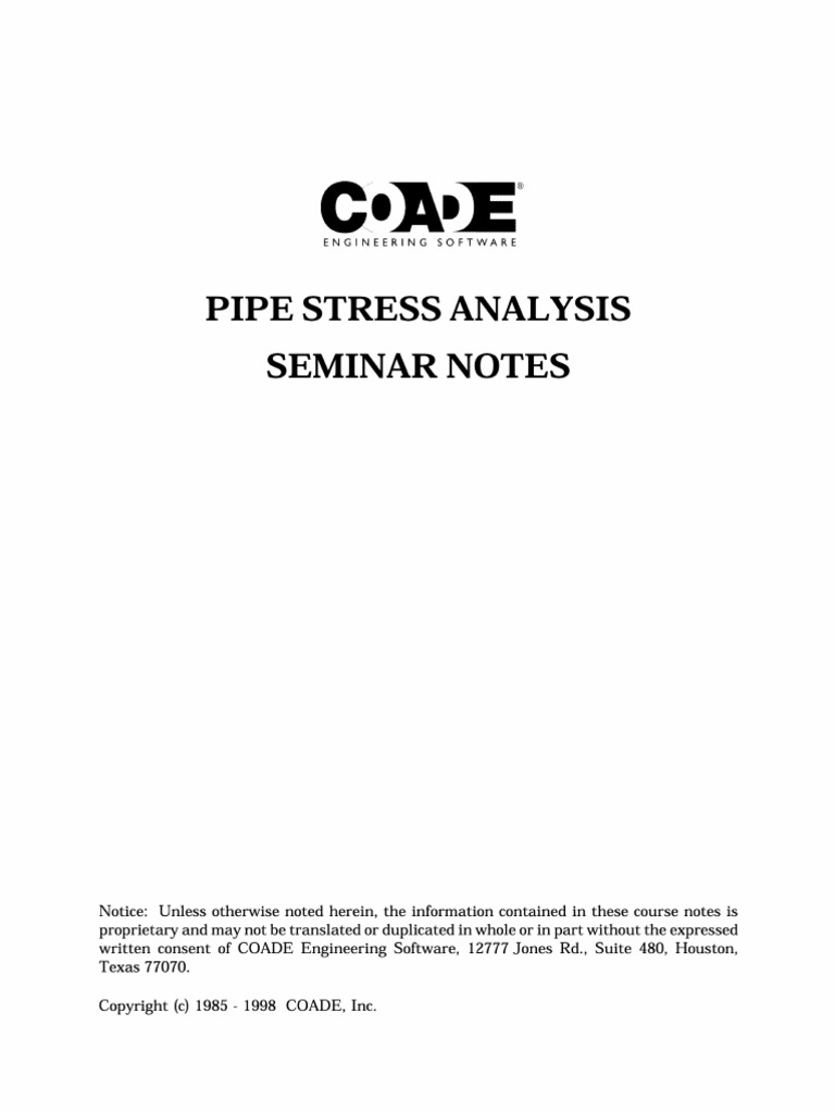 L BUILD Hi -νガンダム　2セット Coade Pipe Stress Analysis Seminar Notes PDF | PDF | Stress
