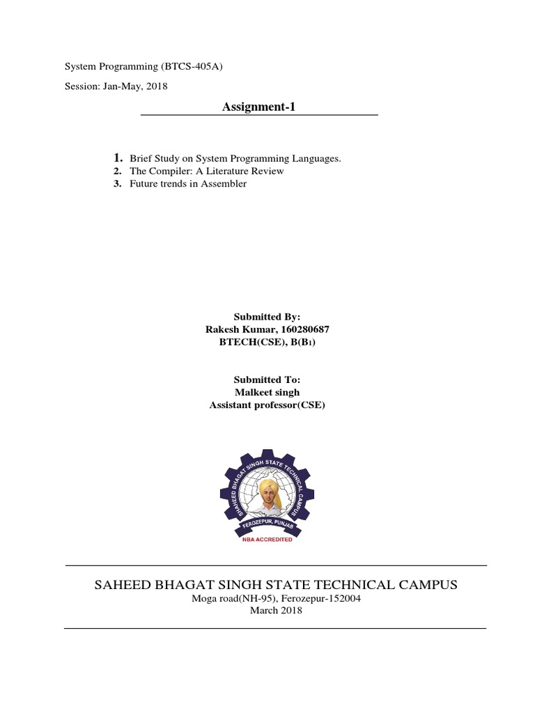 Brief study on system programming language pdf compiler source code