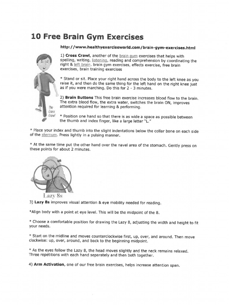 10 Free Brain Gym Exercises PDF | PDF