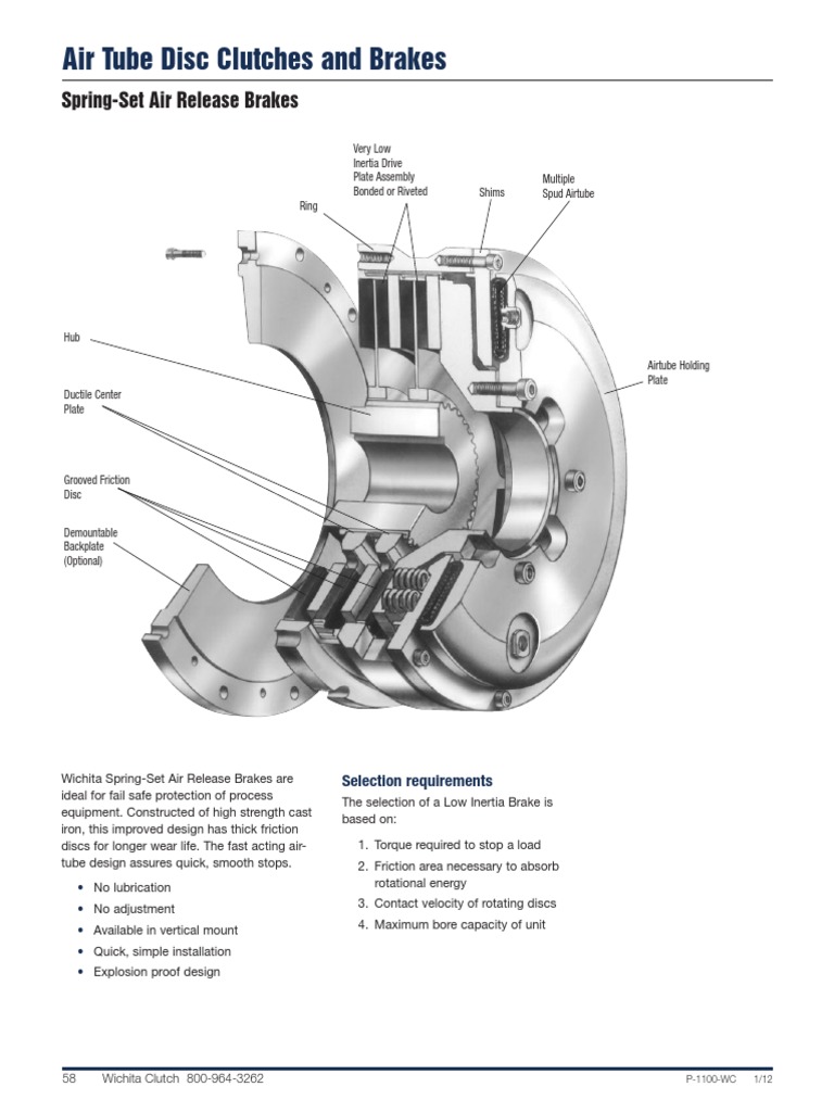 Wichita Air Tube Disc Clutches & Brakes | PDF | Clutch | Brake