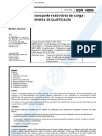 Abnt NBR 14884 - Transporte Rodoviario de Carga - Sistema de Qualificacao