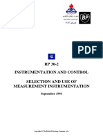 RP 30-2 Instrumentation and Control Selection and Use of Measurement Instrumentation