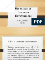 Essentials of Business Environment: Made By: SHWETA Bba E2