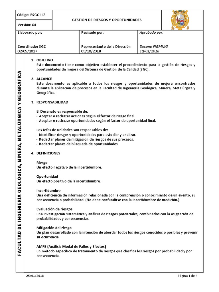 Gestión de Riesgos y Oportunidades ISO 9001 | PDF | Toma de decisiones ...