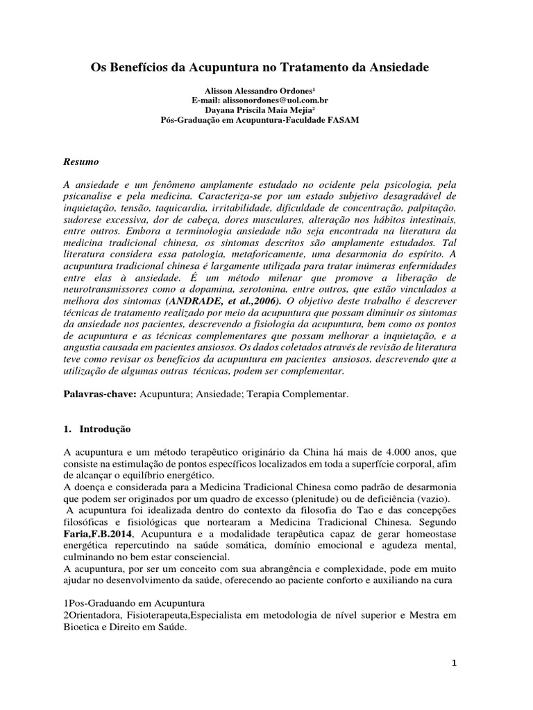 92-Os BenefYcios Da Acupuntura No Tratamento Da Ansiedade TCC ALISSON A ...