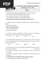 Questionário - Física - Aula 2