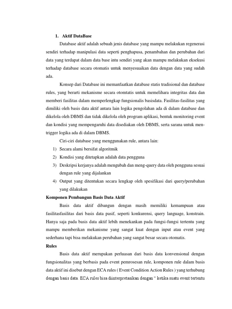 Panduan Lengkap Database Aktif dan PL/SQL | PDF